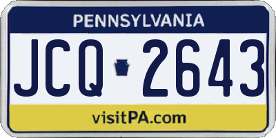 PA license plate JCQ2643
