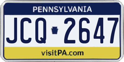 PA license plate JCQ2647