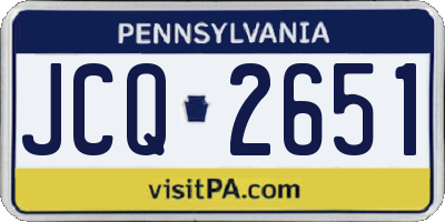 PA license plate JCQ2651
