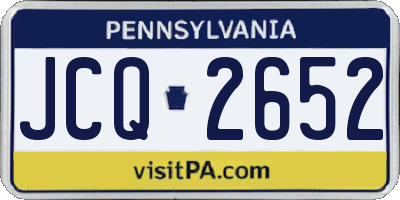 PA license plate JCQ2652