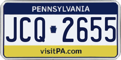 PA license plate JCQ2655