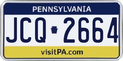 PA license plate JCQ2664