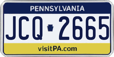 PA license plate JCQ2665