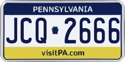 PA license plate JCQ2666