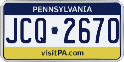 PA license plate JCQ2670