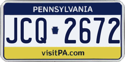 PA license plate JCQ2672