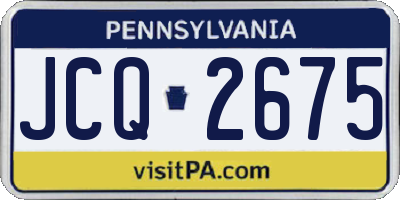 PA license plate JCQ2675
