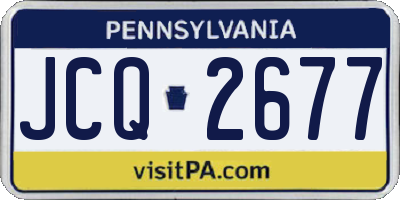 PA license plate JCQ2677