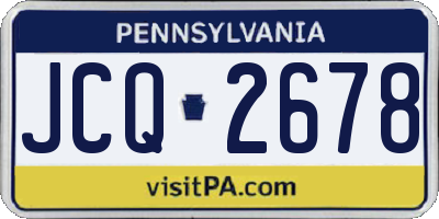 PA license plate JCQ2678