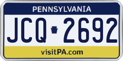 PA license plate JCQ2692
