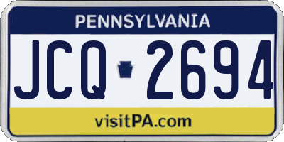 PA license plate JCQ2694