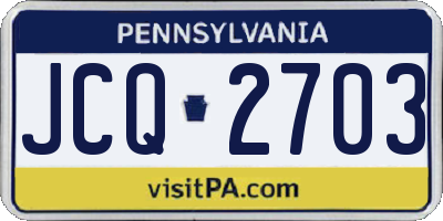 PA license plate JCQ2703