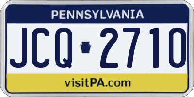 PA license plate JCQ2710
