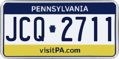 PA license plate JCQ2711