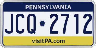 PA license plate JCQ2712