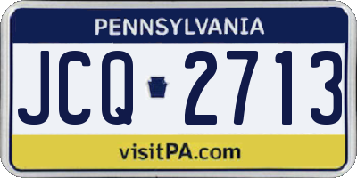 PA license plate JCQ2713