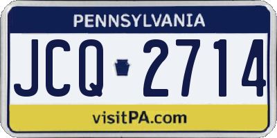 PA license plate JCQ2714