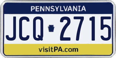 PA license plate JCQ2715