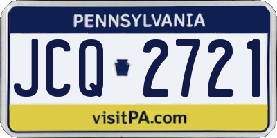 PA license plate JCQ2721