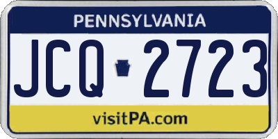 PA license plate JCQ2723