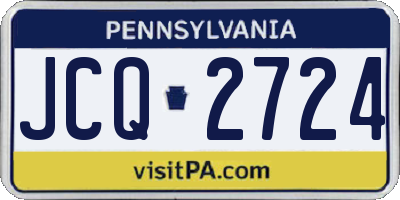 PA license plate JCQ2724