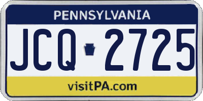 PA license plate JCQ2725