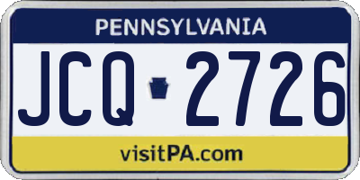 PA license plate JCQ2726