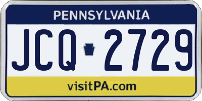 PA license plate JCQ2729