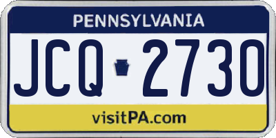 PA license plate JCQ2730