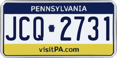 PA license plate JCQ2731