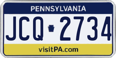 PA license plate JCQ2734