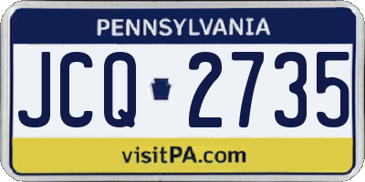 PA license plate JCQ2735