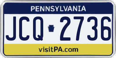 PA license plate JCQ2736