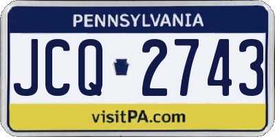 PA license plate JCQ2743