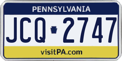 PA license plate JCQ2747