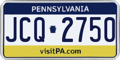 PA license plate JCQ2750