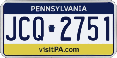 PA license plate JCQ2751