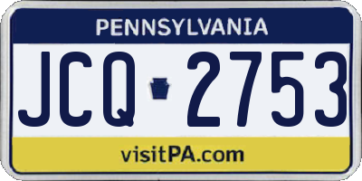 PA license plate JCQ2753