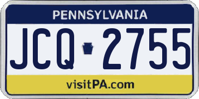 PA license plate JCQ2755