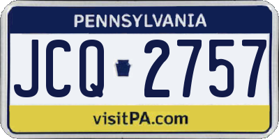 PA license plate JCQ2757