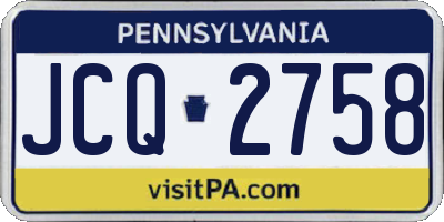 PA license plate JCQ2758
