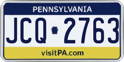 PA license plate JCQ2763