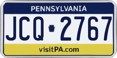 PA license plate JCQ2767