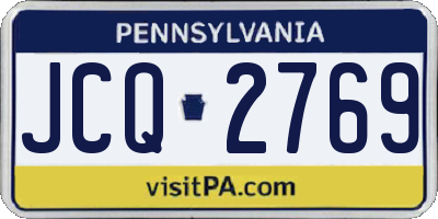 PA license plate JCQ2769