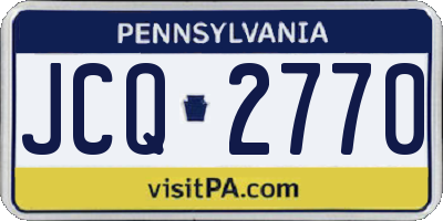 PA license plate JCQ2770