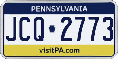 PA license plate JCQ2773