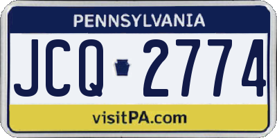 PA license plate JCQ2774