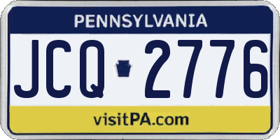 PA license plate JCQ2776