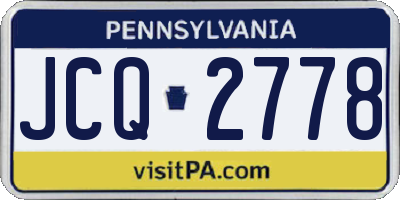PA license plate JCQ2778