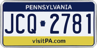 PA license plate JCQ2781